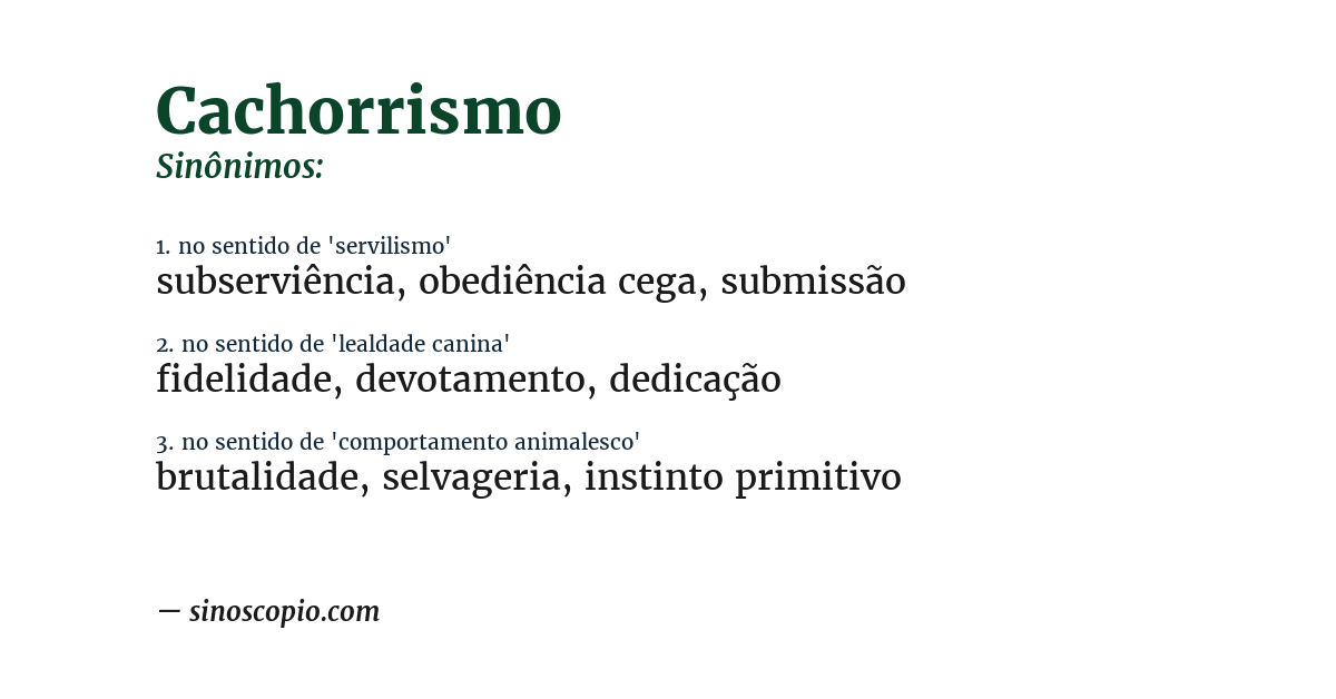Sinônimo de cachorrismo