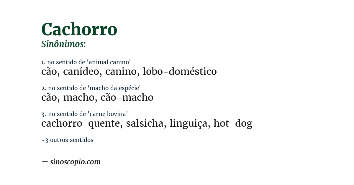 Sinônimo de cachorro