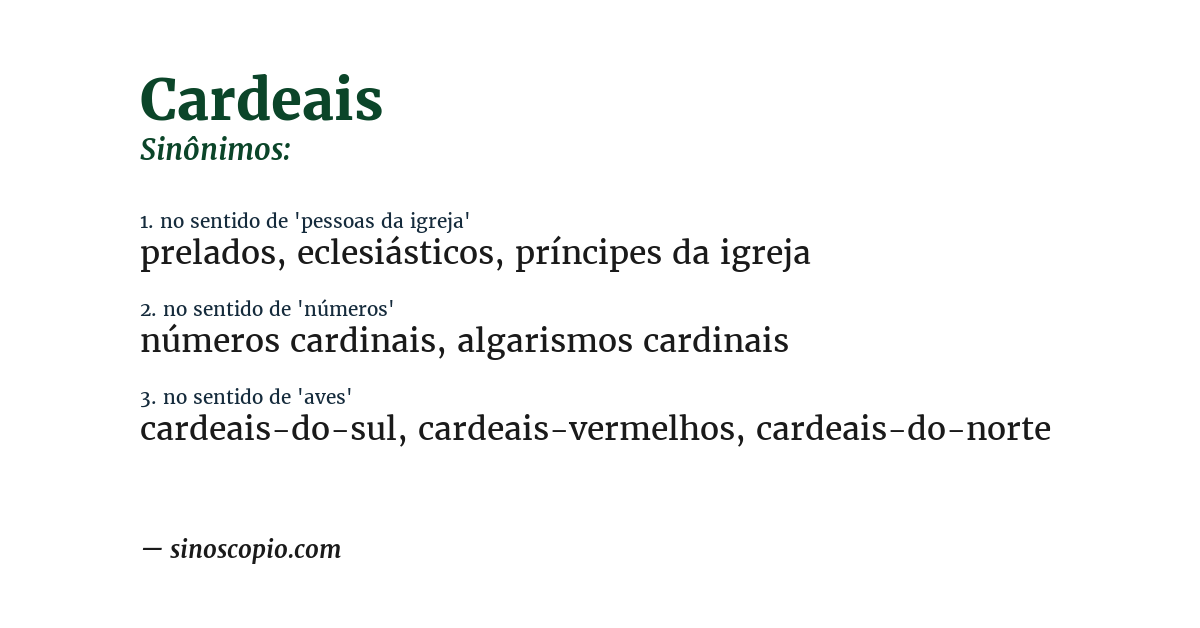 Sinônimo de cardeais