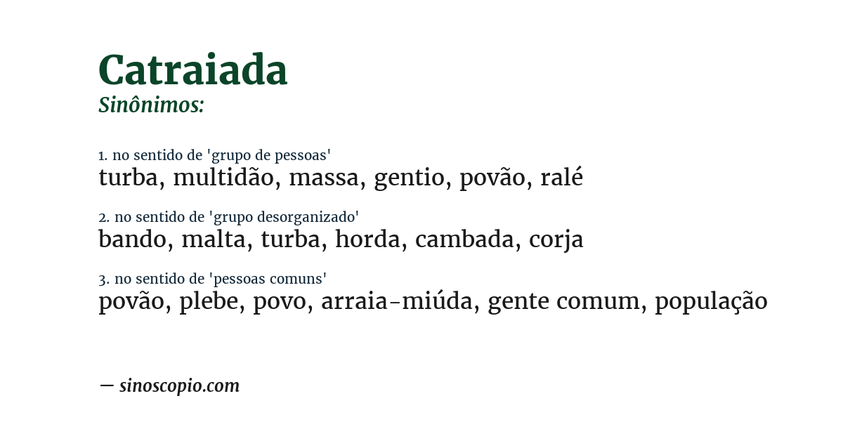 Sinônimo de catraiada