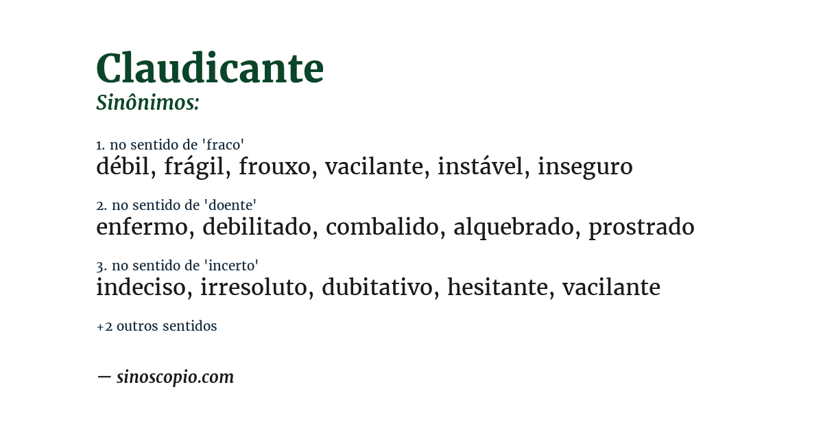 Sinônimo de claudicante