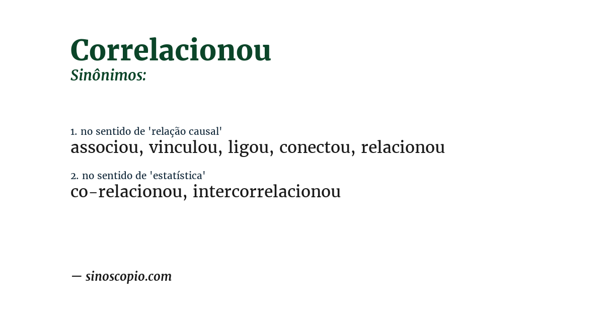 Sinônimo de correlacionou