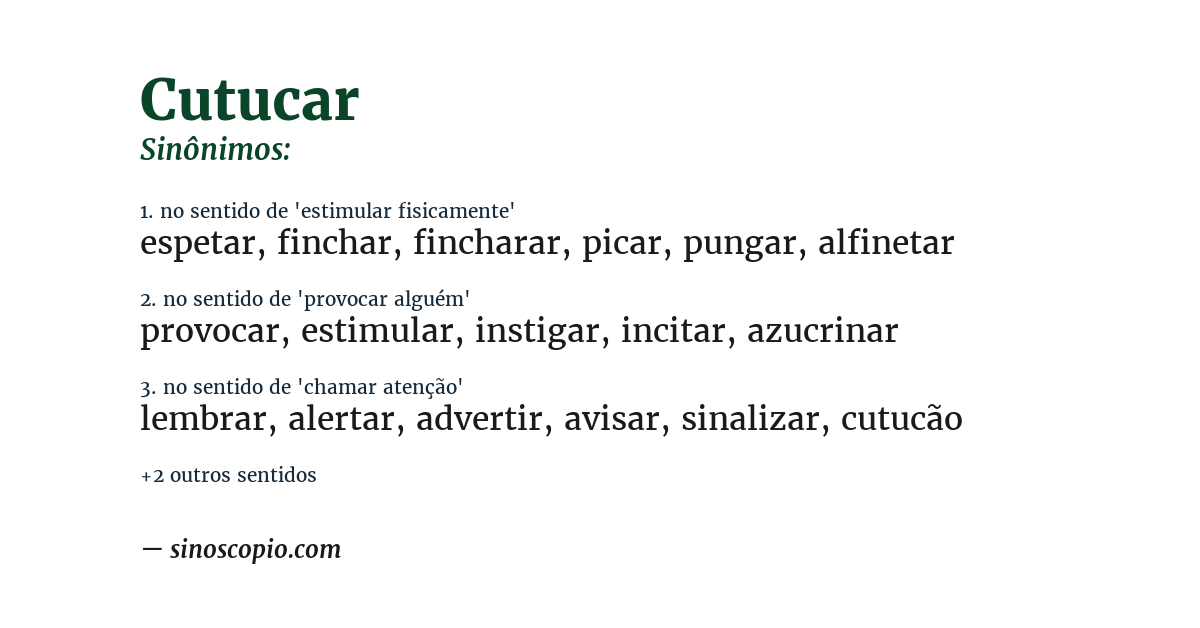 Sinônimo de cutucar