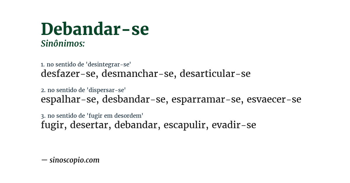 Sinônimo de debandar-se
