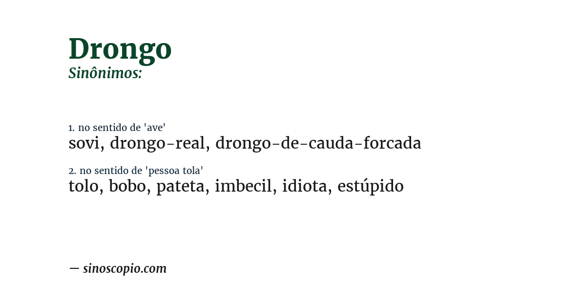 Sinônimo de drongo