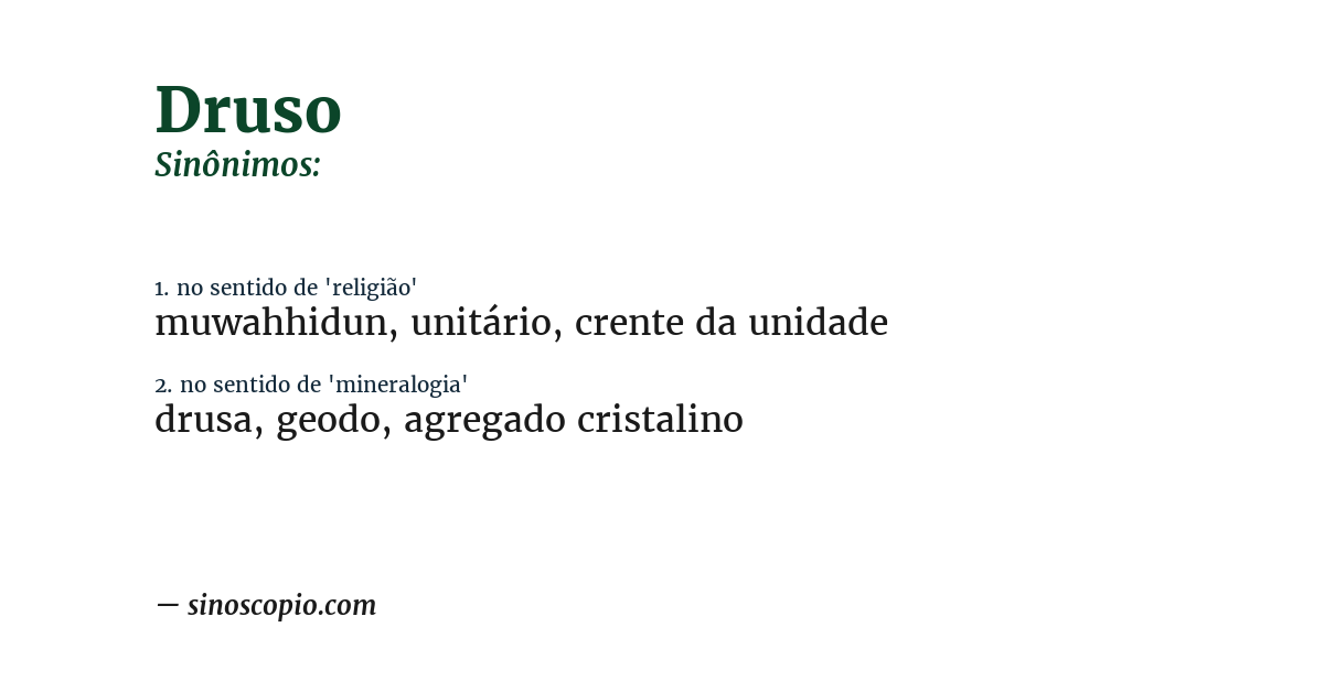 Sinônimo de druso