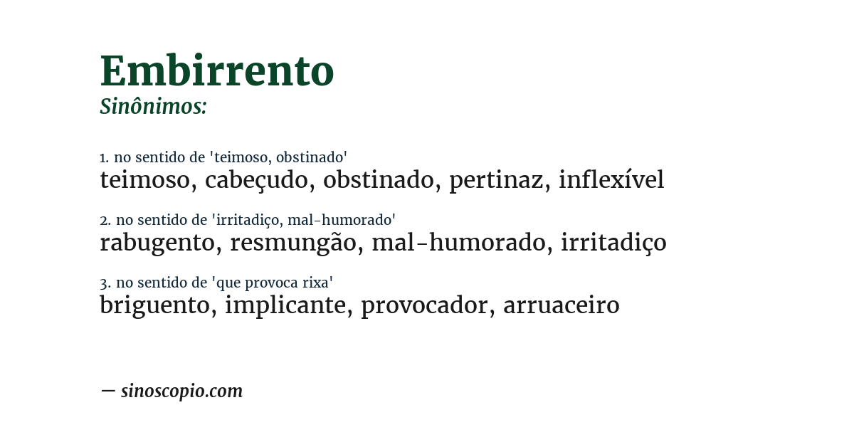 Sinônimo de embirrento