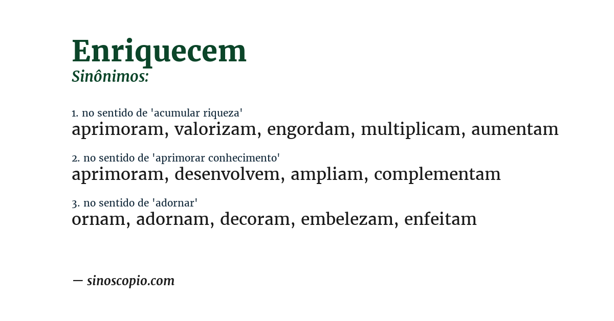 Sinônimo de enriquecem