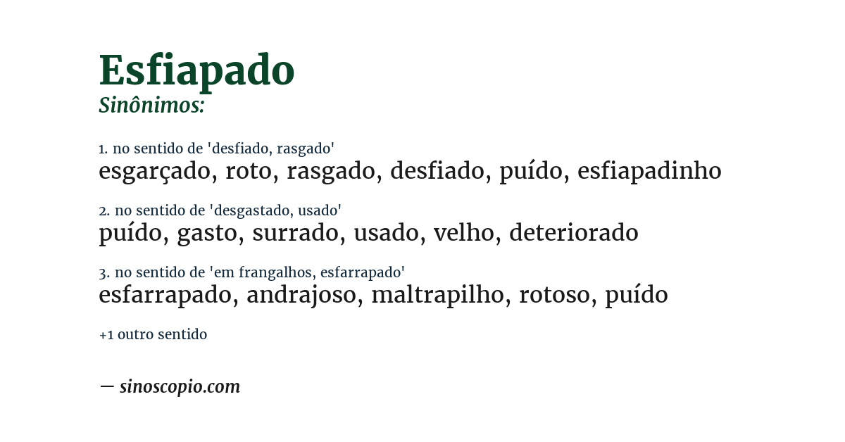 Sinônimo de esfiapado
