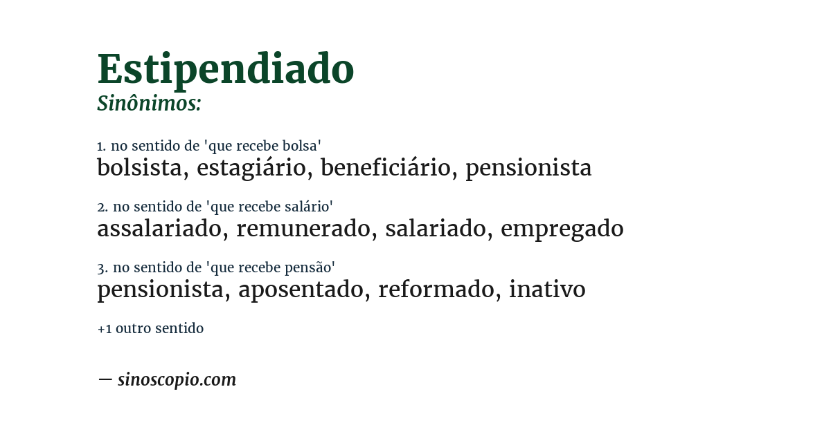 Sinônimo de estipendiado