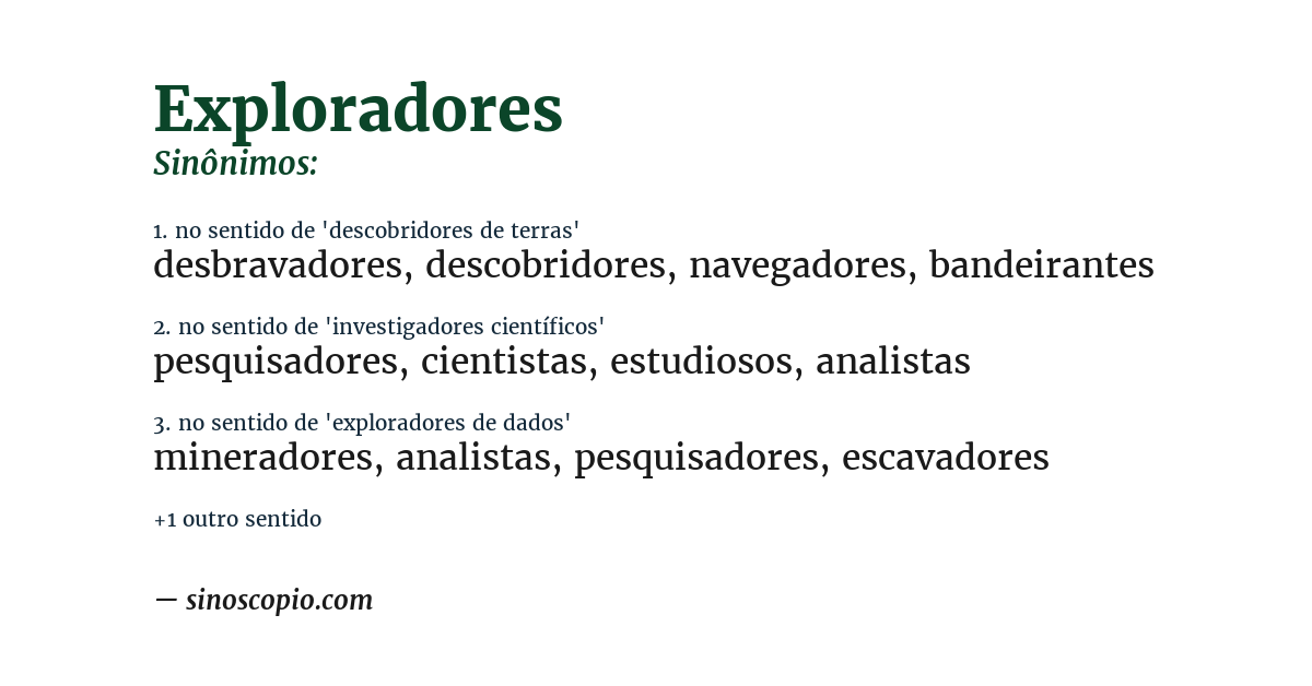 Sinônimo de exploradores