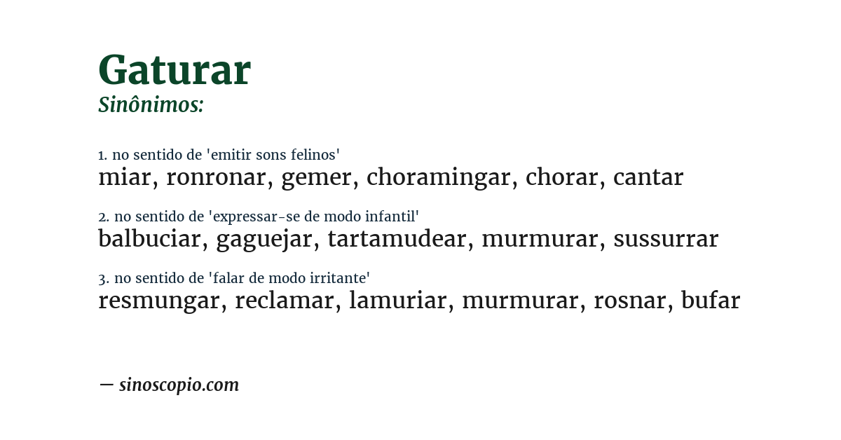 Sinônimo de gaturar