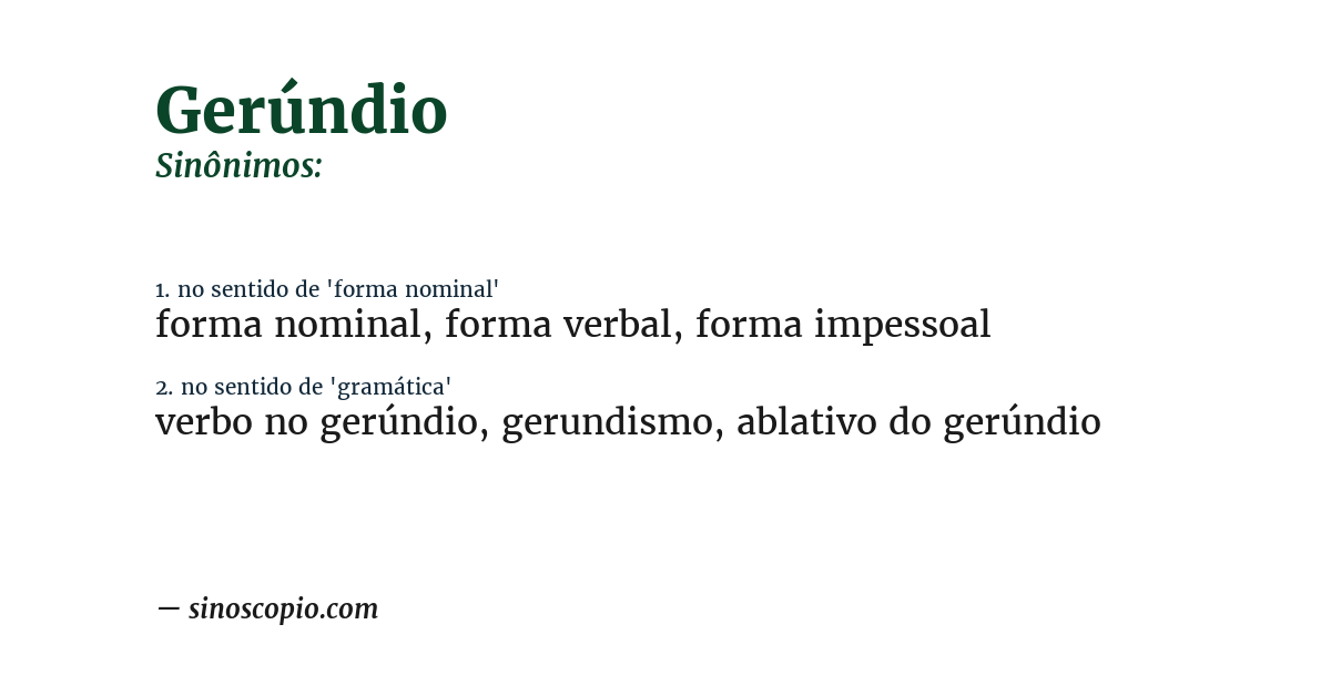Sinônimo de gerúndio