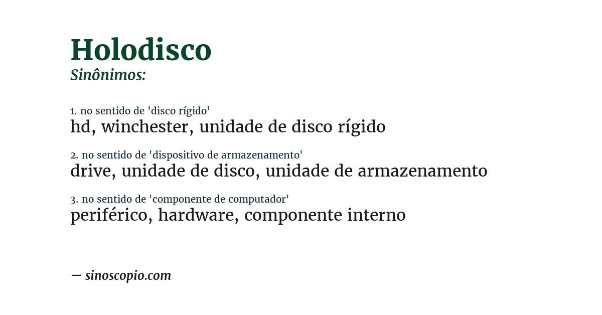 Sinônimo de holodisco