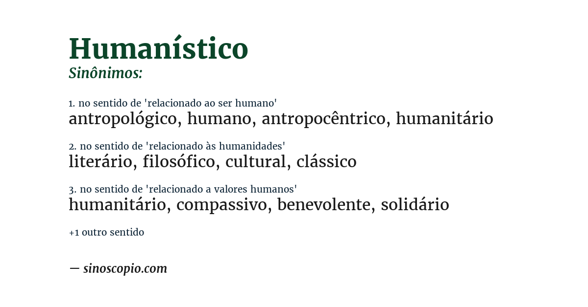 Sinônimo de humanístico