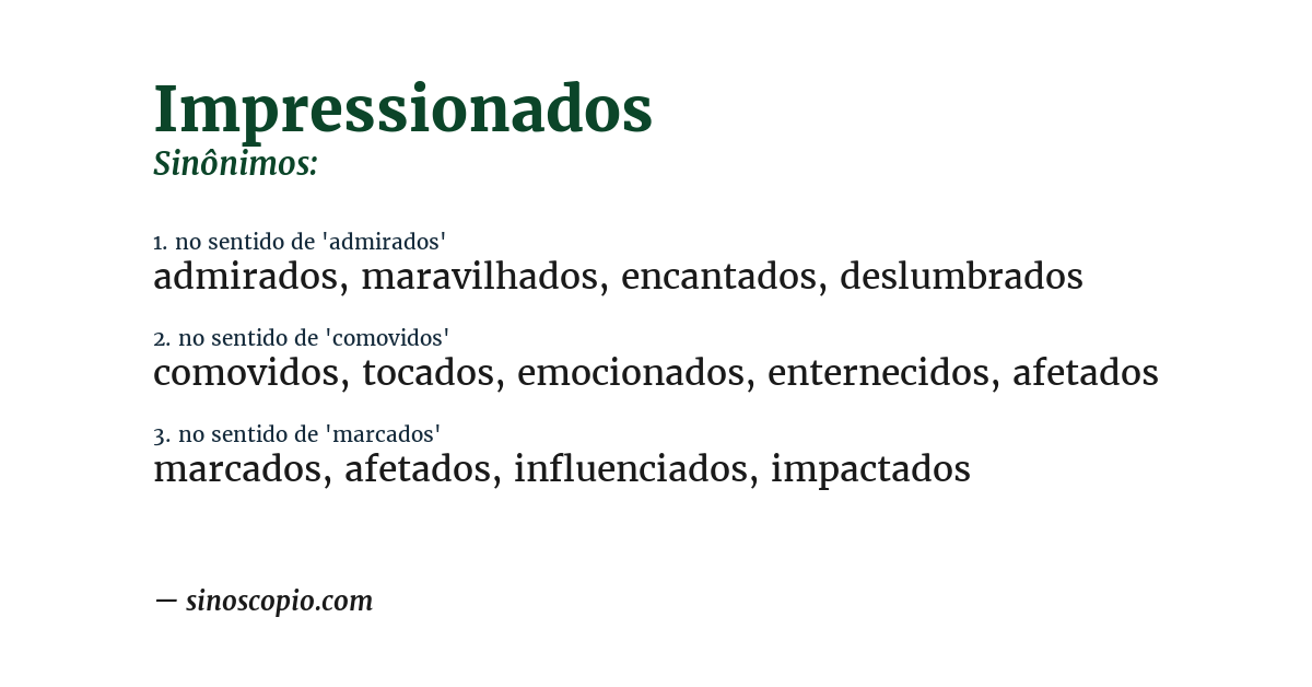 Sinônimo de impressionados