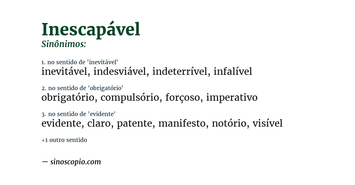 Sinônimo de inescapável