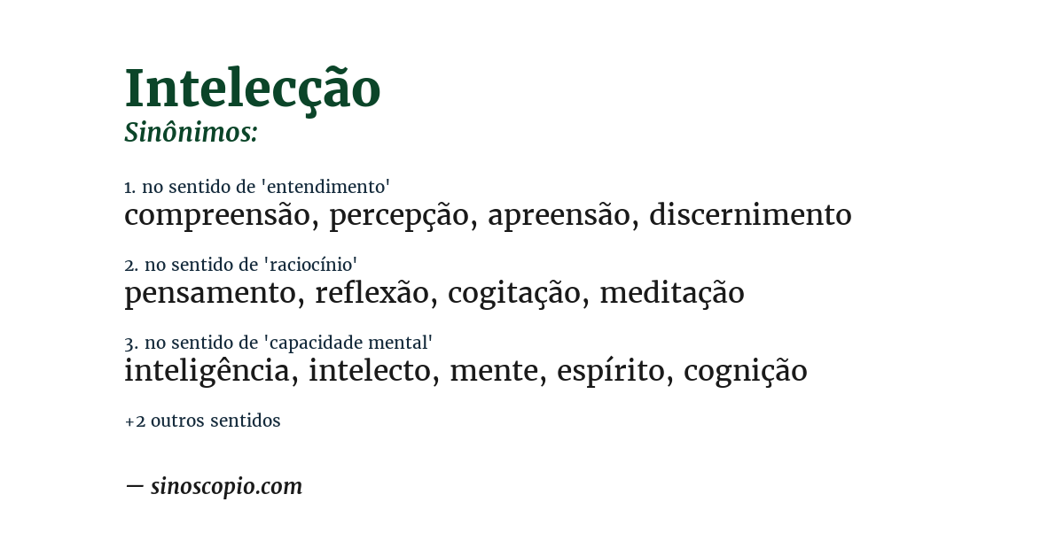 Sinônimo de intelecção