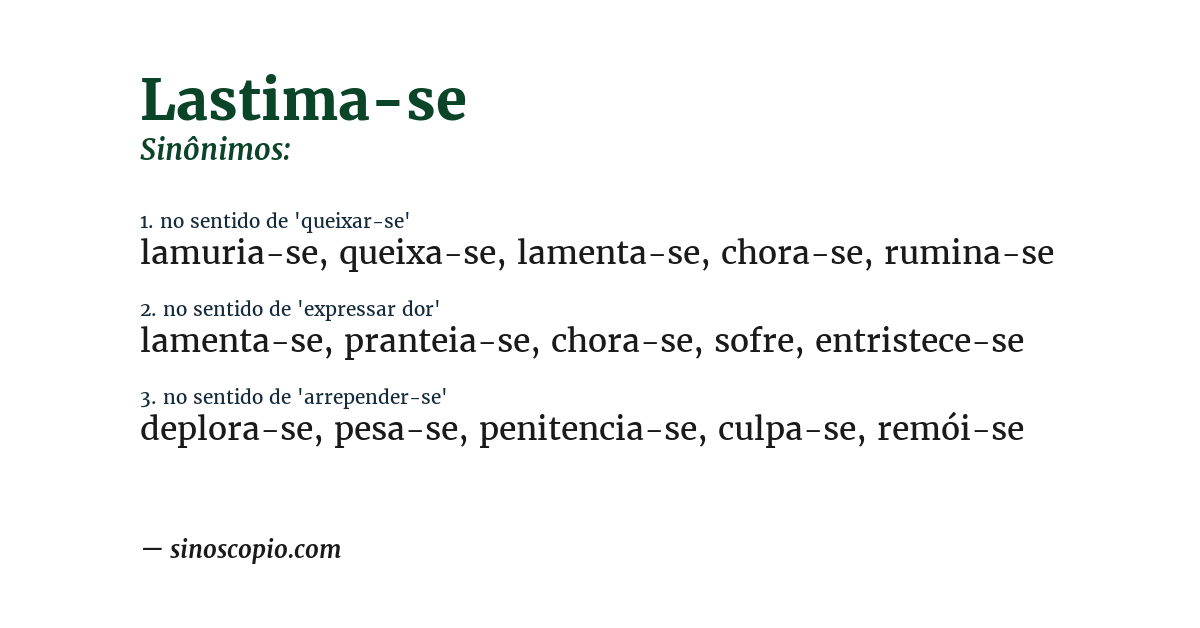 Sinônimo de lastima-se