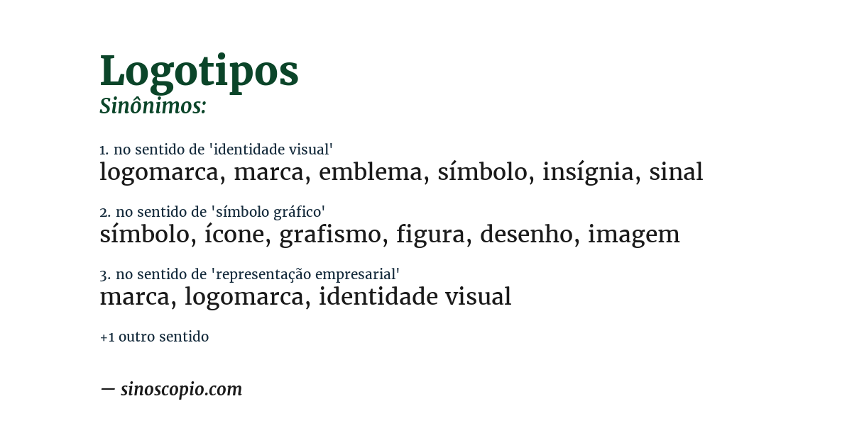 Sinônimo de logotipos