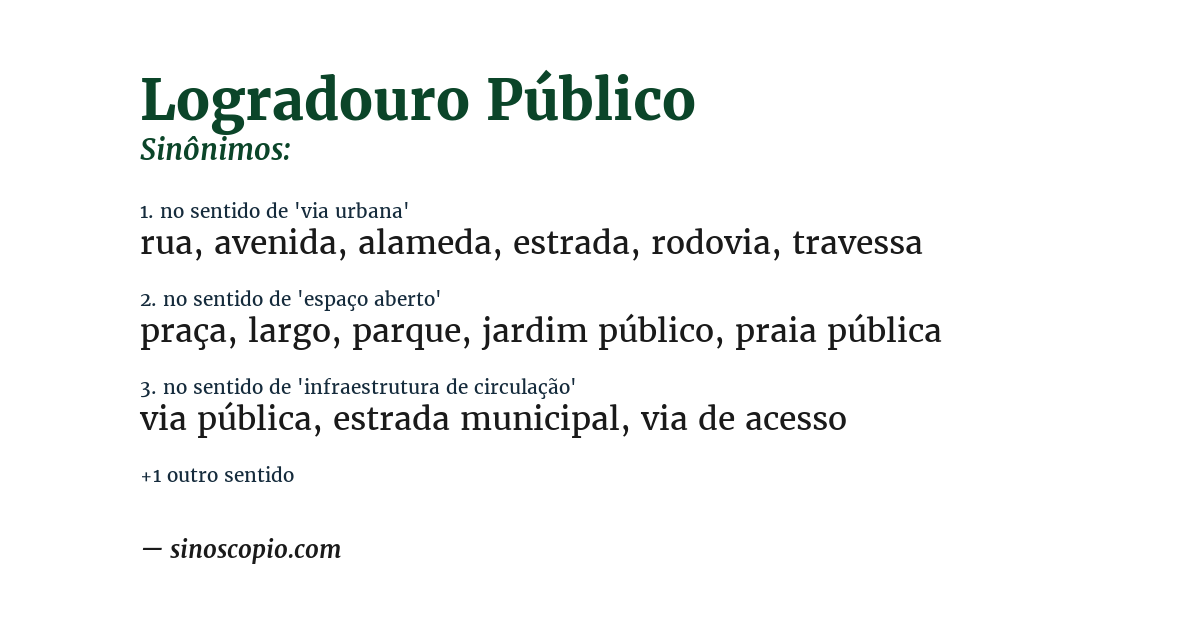 Sinônimo de logradouro público