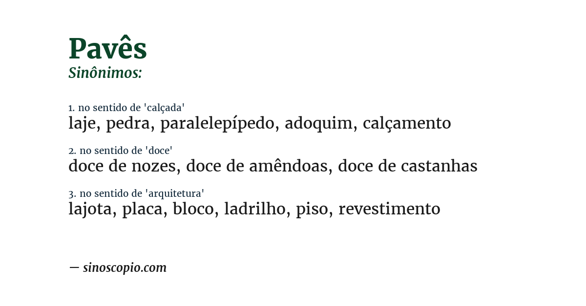 Sinônimo de pavês