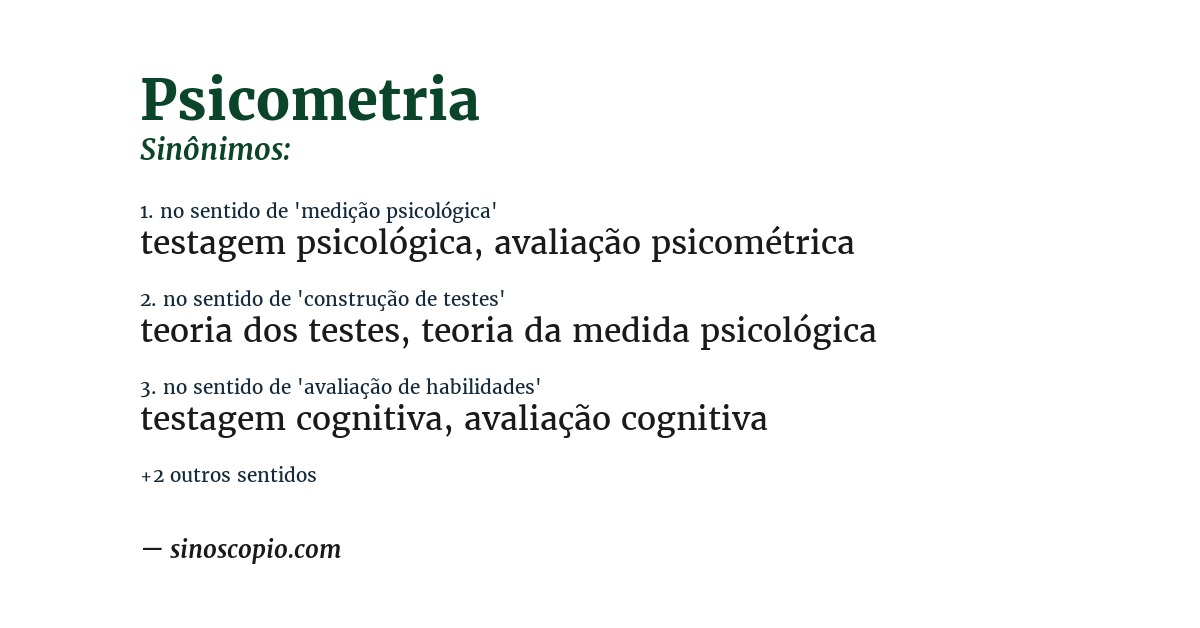 Sinônimo de psicometria