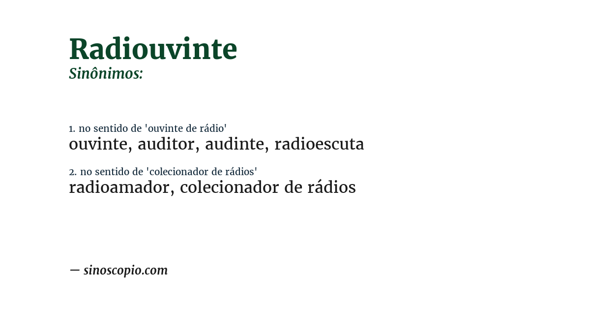 Sinônimo de radiouvinte