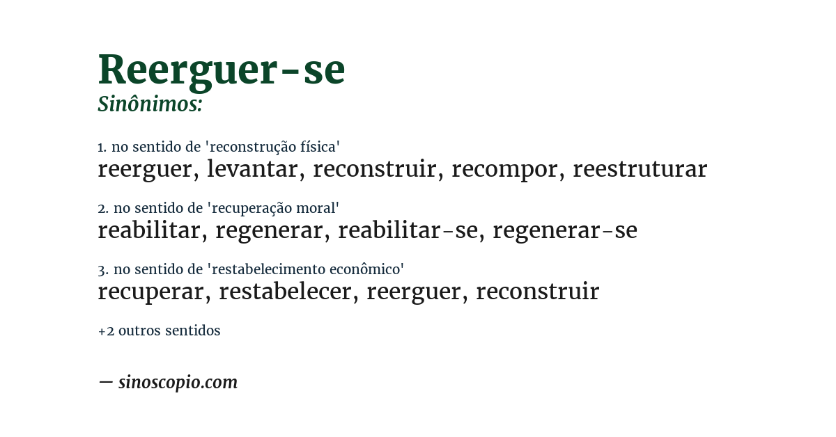 Sinônimo de reerguer-se