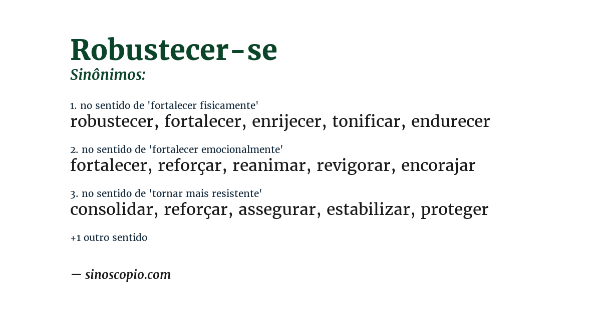 Sinônimo de robustecer-se