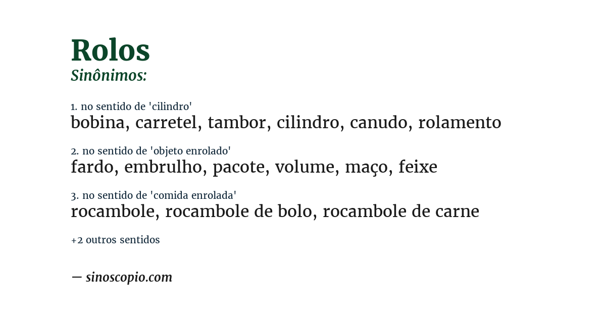 Sinônimo de rolos