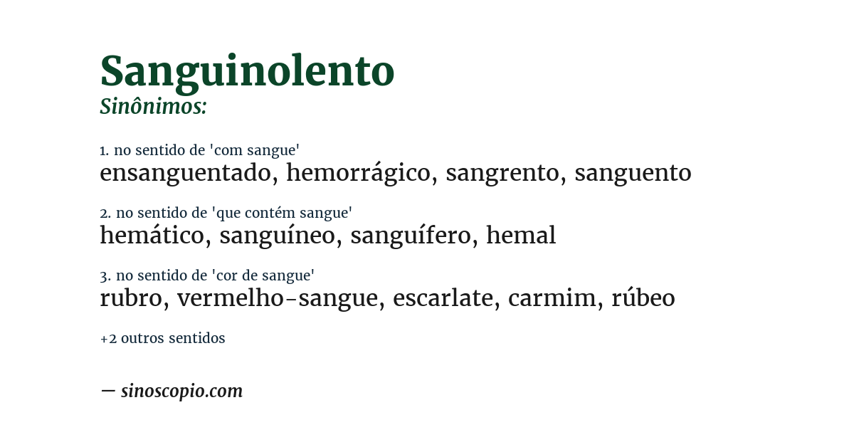 Sinônimo de sanguinolento
