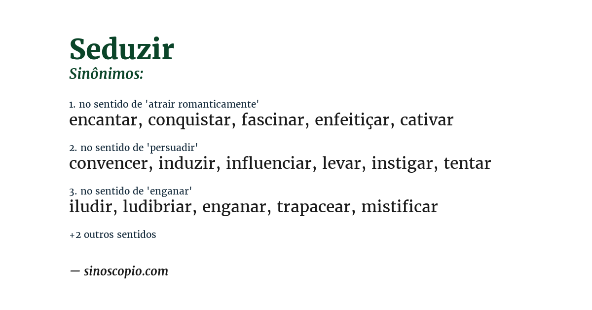 Sinônimo de seduzir