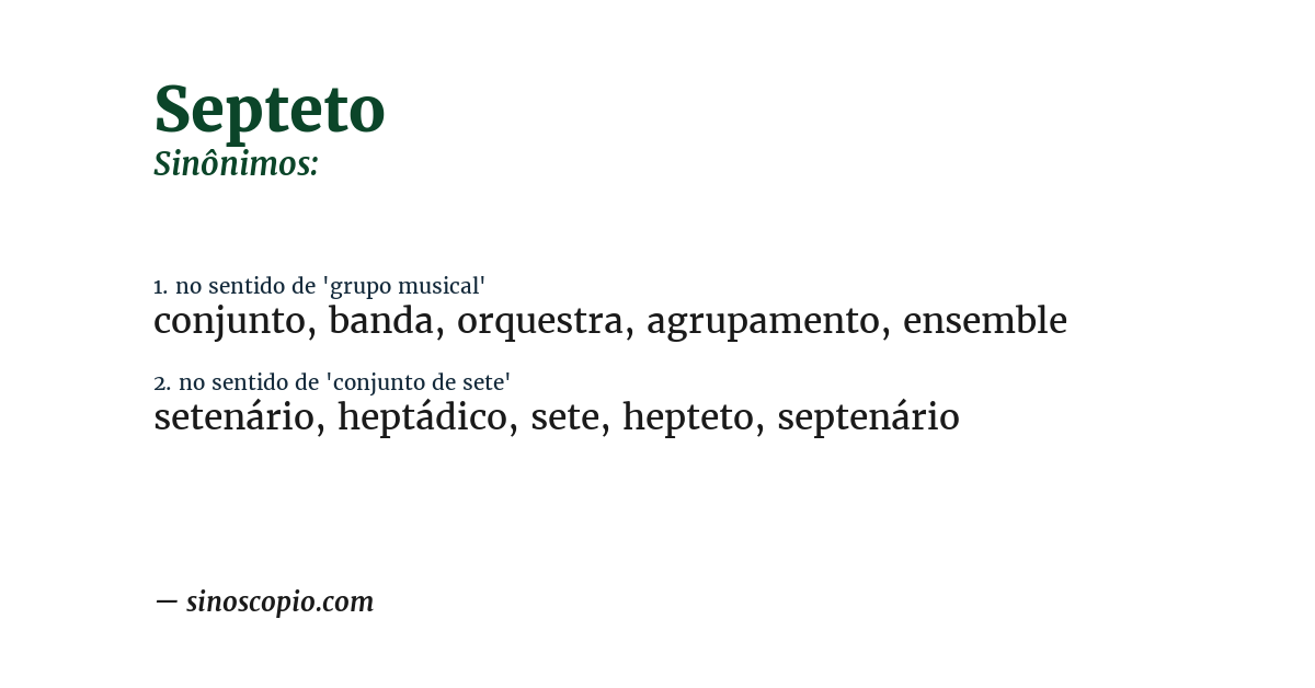 Sinônimo de septeto