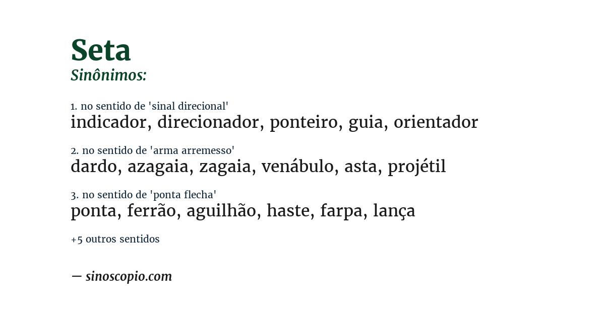 Sinônimo de seta