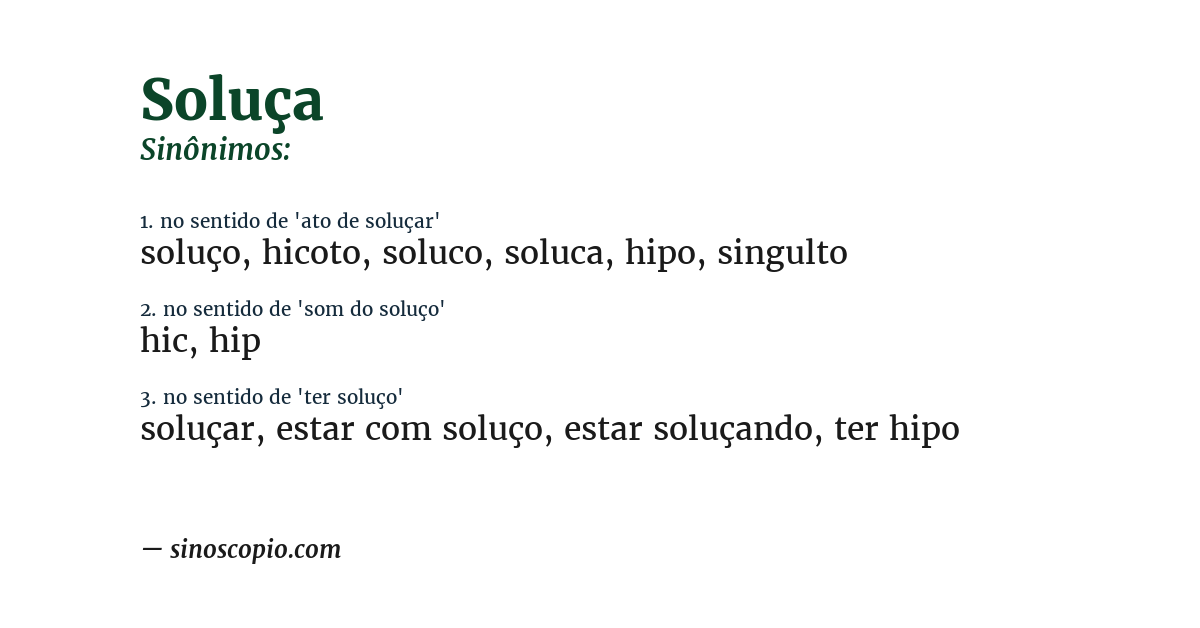 Sinônimo de soluça
