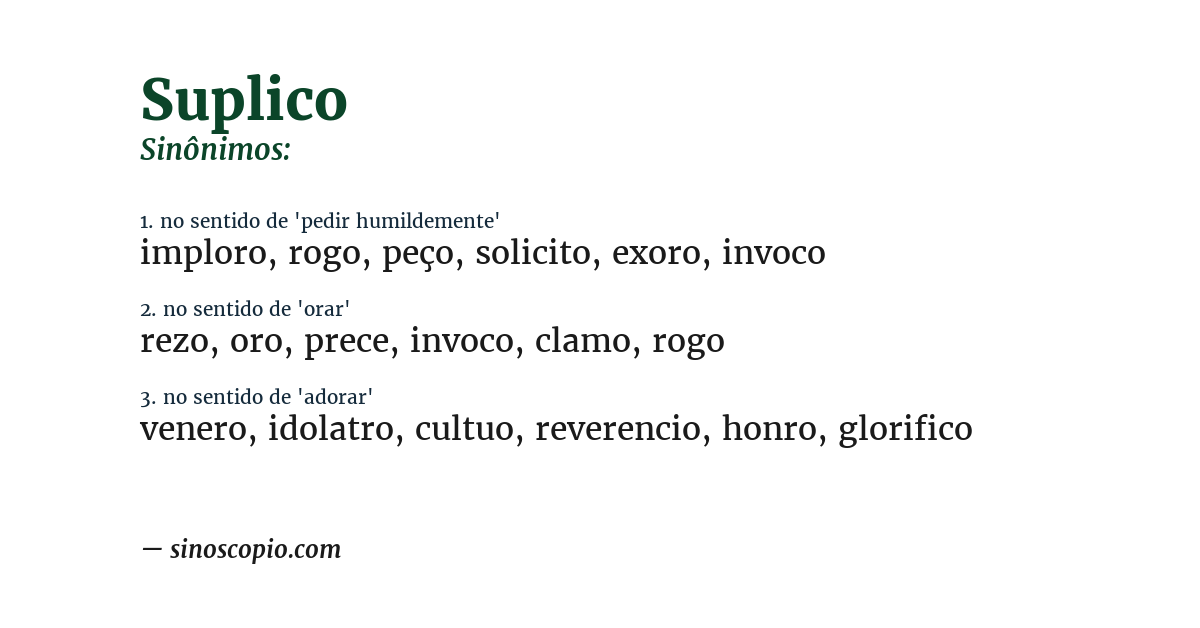 Sinônimo de suplico