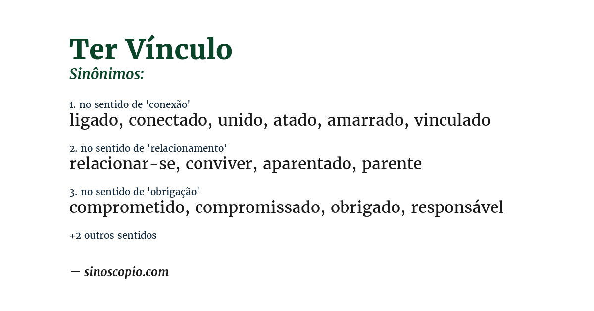 Sinônimo de ter vínculo