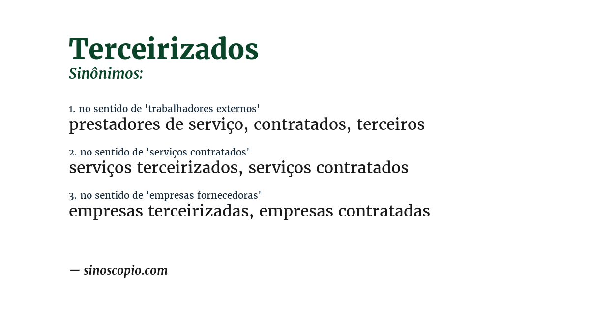 Sinônimo de terceirizados