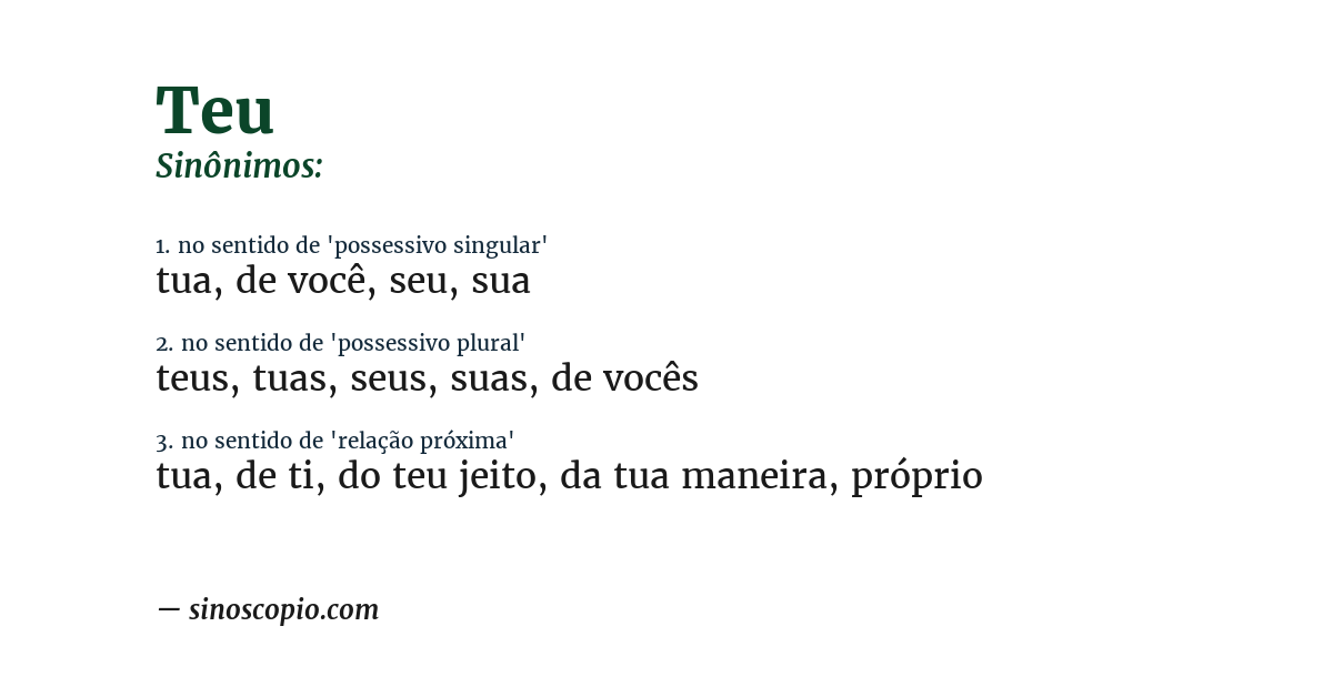 Sinônimo de teu