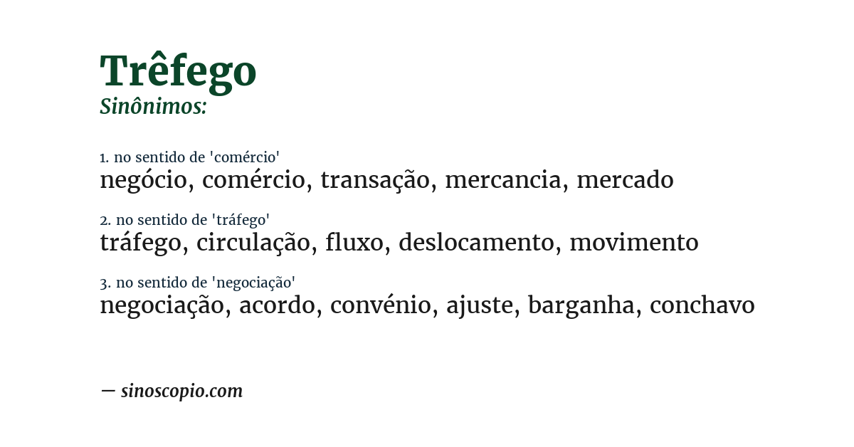 Sinônimo de trêfego