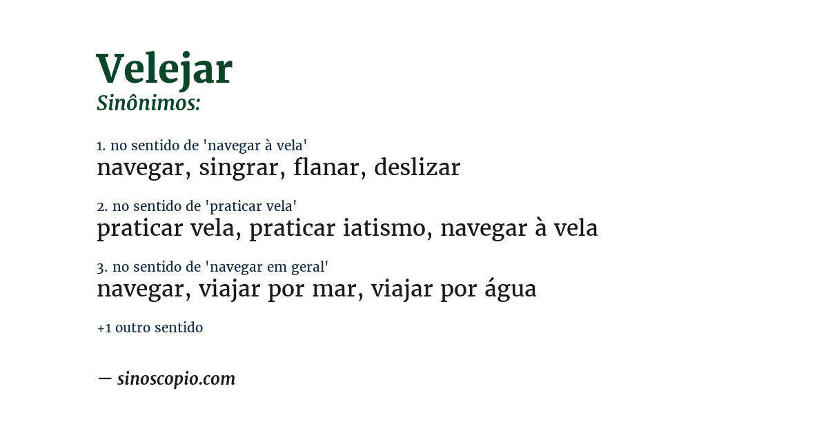 Sinônimo de velejar