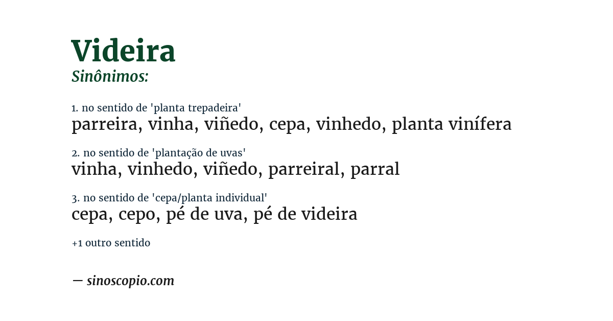 Sinônimo de videira