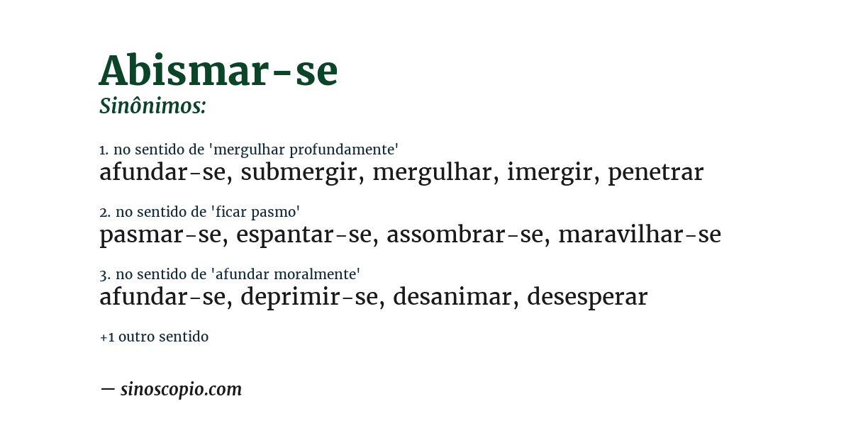 Sinônimo de abismar-se