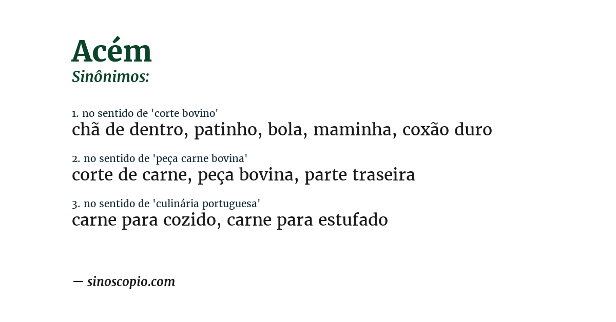 Sinônimo de acém