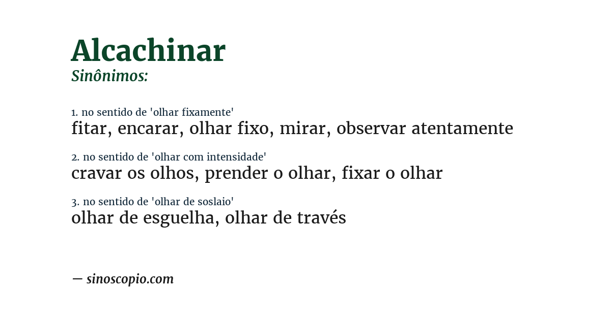 Sinônimo de alcachinar