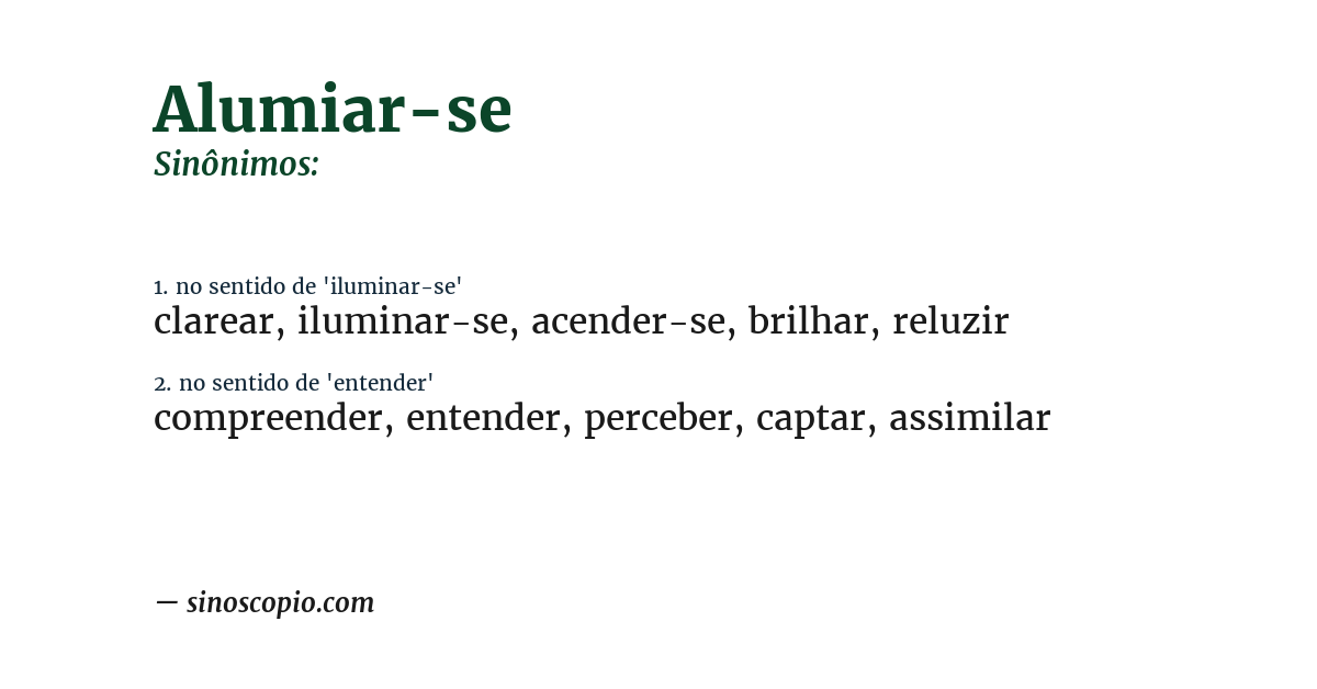 Sinônimo de alumiar-se