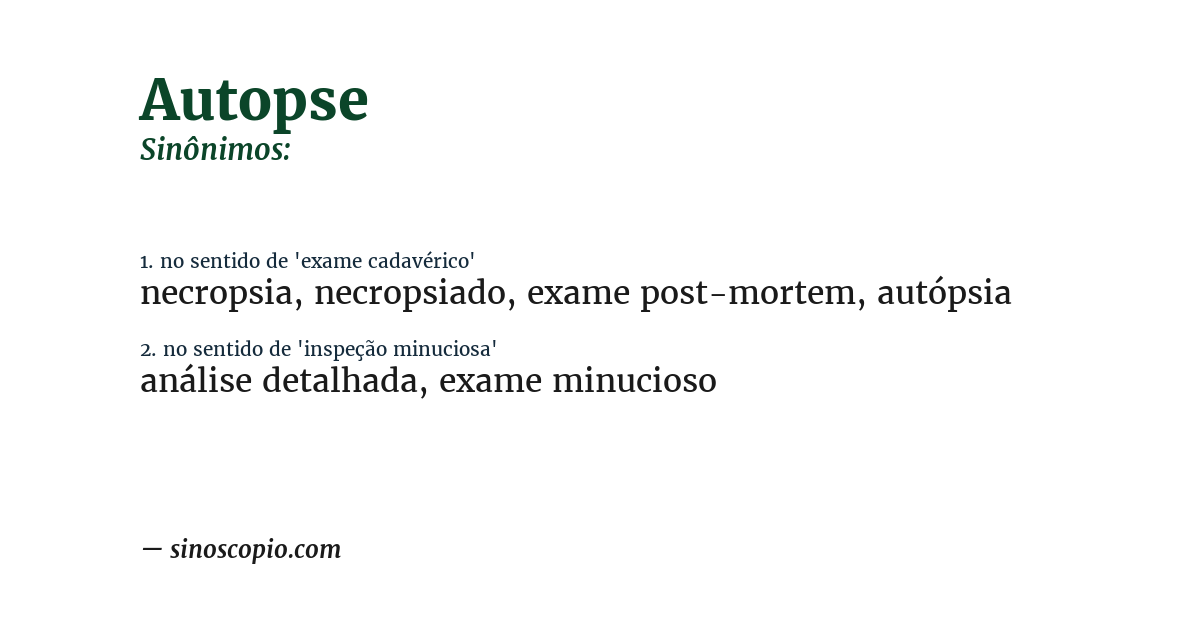 Sinônimo de autopse