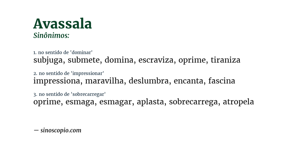 Sinônimo de avassala