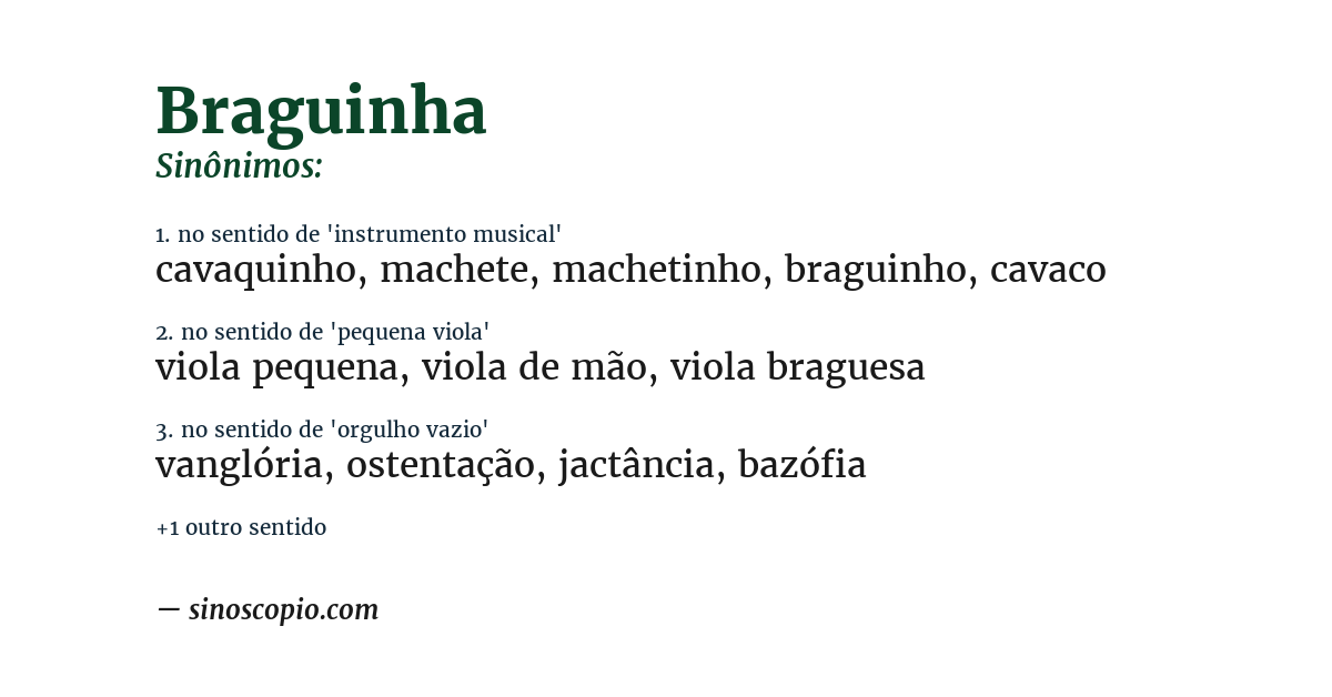 Sinônimo de braguinha